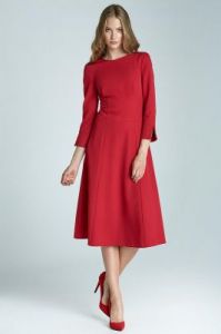 Czerwona Sukienka z Dekoltem na Plecach